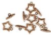 5 17mm Antique Copper Star Toggle Clasps